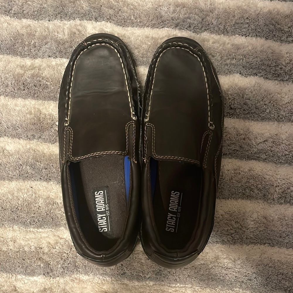 Stacy Adams brown loafers.